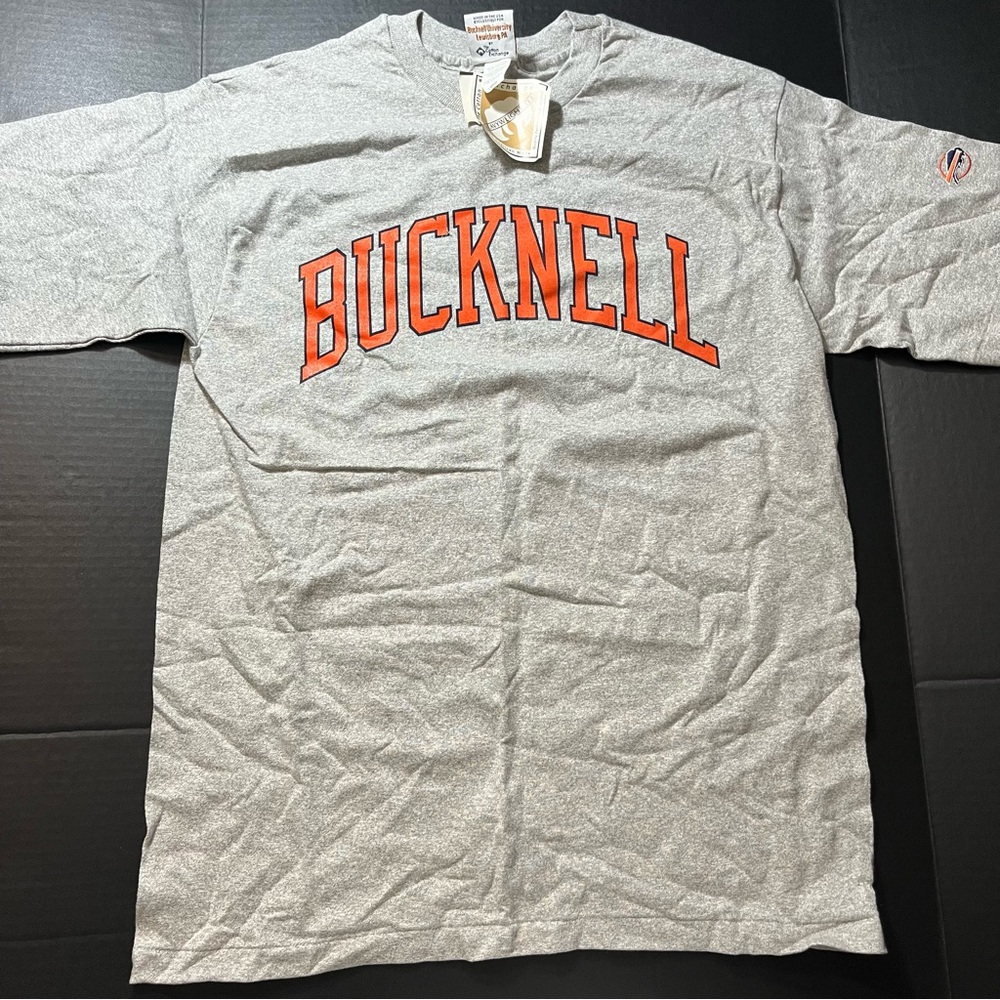 VTG Bucknell University Tee L Gray RARE New Old Stock USA Single Stitch 90s